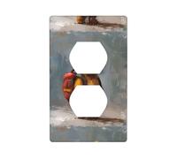 HYTTER The Little Bear Traveling Around The World Printing Double Socket Wall Panel Electrical Socket Cover Plate Shatter Decoration Durable 4.5x2.76in