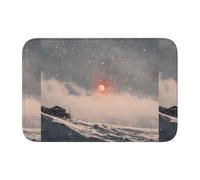 HYTTER The Sun on a Snowy Day Printed Crystal Velvet Lock Edge Floor mat, Bedroom Carpet, Parlor, Dormitory Home Decoration