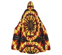 HYTTER Turning the flame Prints Halloween Hooded Poncho Adults Cloak Party Decoration Parties Mardi Gras Costume Easy Care Durable