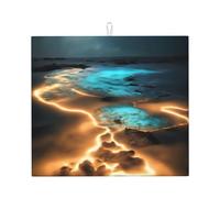 HYTTER View Under The Moon Prints Kitchen Countertop Absorbent Pad: Anti-Slip, Reversible Dish Drying Mat Gift for New Homes, Renovations, Christmas, Mother's Day, Birthdays