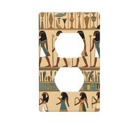 HYTTER Women in Ancient Egypt Printing Double Socket Wall Panel Electrical Socket Cover Plate Shatter Decoration Durable 4.5x2.76in
