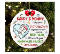 Hyturtle Bump’s First Christmas Ornament 2025 - Baby Bump Ornament for Expecting Parents - Pregnancy Christmas Decoration for Unborn Baby - New Baby on The Way Gift for Mommy and Daddy