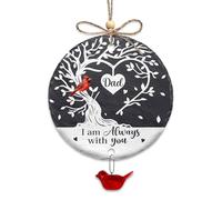 Hyturtle Cardinal Dad Memorial Ornament - I Am Always with You Stone Hanging Ornament with Red Bird - Sympathy Remembrance Gift for Loss of Father, Dad in Heaven Ornament Memorial 1