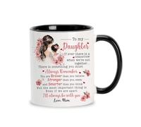 Hyturtle Daughter Mug Gifts from Mom - Christmas Gifts for Daughter from Mom, Sentimental Coffee Mugs Gift for Girls Women on Birthday, Graduation, 11oz White Ceramic Coffee Tea Mug Cup Butterfly