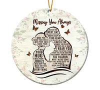 HYTURTLE My Love in Heaven Circle Ornaments, I Miss You Missing Always Circle Ceramic Ornament, Gifts for Loss of Husband, Memorial Husband in Heaven Ornament Gift for Widow On Christmas, 3' Inch