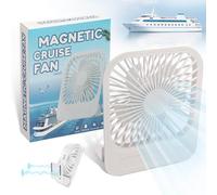 HYTWEDO Cruise Ship Approved Magnetic Fan - Portable Rechargeable & Plug-In, 5-Speed Adjustable, Quiet Operation, Up to 12 Hours Battery Life, Perfect for 2025 Cruises