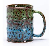 HYTYSKAR 20 Oz Coffee Cups-Beer Mug, Large Ceramic Coffee Mugs, Handmade Pottery Mug, Tea Cups with Handle for Office and Home, Dishwasher and Microwave Safe (Green & Blue)