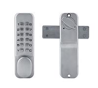 Hyuduo 1-11 Digit Password Lock, Zinc Alloy, Easy Install, Modern Style, Digital Combination Door Lock for Home & Office, 10-65mm Thickness, Reset Key Included, Bright Chrome Treatment,