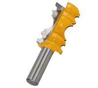 Hyuduo 1/2in Shank Crown Router Bit 1-1/8in Cutting Diameter 2in Height Tungsten Steel Milling Cutter with High Speed Steel Body for Cabinet Doors Glass Doors