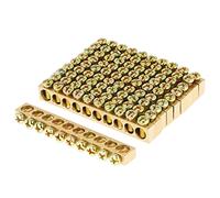 Hyuduo 10pcs Brass Ground Bar, 10 Hole Electrical Terminal Block with High Strength and, for PE30 Distribution Box Lighting Cabinet