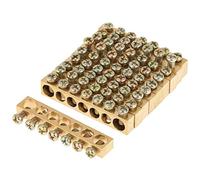 Hyuduo 10pcs Brass Ground Bar, Electrical Distribution Terminal Block with Screw, for PE30 Distribution Box Lighting Cabinet