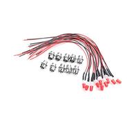 Hyuduo 10Pcs Wired LED Diodes, 12V Light Emitting Diodes, Ultra Bright 8mm Bulbs for Projects, Flashlights and Car Decorations (Red(#1))