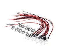 Hyuduo 10Pcs Wired LED Diodes, 12V Light Emitting Diodes, Ultra Bright 8mm Bulbs for Projects, Flashlights and Car Decorations (White Light)