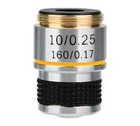 Hyuduo 10X Achromatic Objective Lens Biological Microscope High Aluminum Alloy Optics Clear Image Professional Lab Equipment 31.3mm Length