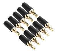 Hyuduo 2.5 Mm Banana Connector Connection with 10 Male Plugs, Safe and Reliable for 30 V-exchange Current/60 V-DC, for Audio and Test Devices, plated Brass Material (Black)