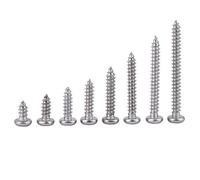 Hyuduo 200pcs M3 304 Stainless Steel Self-Tapping Screws Woodworking Accessory Furniture Hardware Fasteners with Pan Flat Head for Home (Truss Head Self-Tapping Screws)
