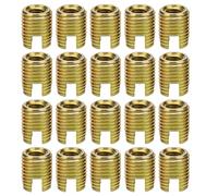 Hyuduo 20Pcs Galvanized 302 Carbon Steel Self Tapping Threaded Insert for Screw and Thread Repair - Slotted Type M8x1.25 Inner M12x1.5 Outer 15mm