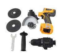 Hyuduo 20V Cordless Power Tool Combo Kit, Brushless Motor Electric Drill and Angle Grinder Set for Projects and Home Improvement (Without Battery and Charger)