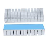 Hyuduo 2Pcs Aluminum Heatsink Cooler Module Slotted Heat Board 120x40x20mm for PCB Ultrasonic CPU Power Board with Anodic Oxidation Treatment (With back glue)