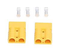 Hyuduo 2Pcs Battery Connector 50A Quick Disconnection Wire Harness Plug Kit 6AWG 600V with Silver Plated Contacts for Boats Trucks Forklifts Racing (Yellow)
