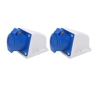 Hyuduo 2Pcs Indtrial Power Socket, 3-Pin Single-Phase Socket Rated Current 16A for Power Mechanical Indtrial Equipment