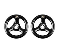 Hyuduo 3 Spoke Machine Handwheel with Removable Handle, Round Industrial Handwheel for Lathe Milling Machine, 2 Sets Black Engineered Plastic Handwheels