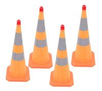 Hyuduo 4Pcs 28in Collapsible Traffic Cones Safety Cones Road with 360 Degree Reflective Collar for Parking Lot Road Safety Driving Practice