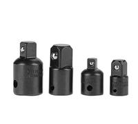 Hyuduo 4Pcs Socket Adapter Set 1/2 3/8 1/4 Inch Drive Reducer Chrome Vanadium Steel with Spring Ball Detent for Wrench and Socket Set (Black)