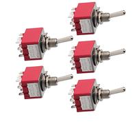 Hyuduo 5PCS 2 Position Toggle Switch,3PDT Momentary Toggle Switch with 9 Pin 6mm 2A/250VAC 5A/120VAC for Automotive, Home Appliance, Industrial Control