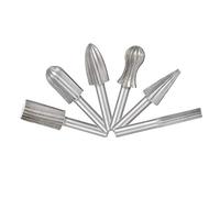 Hyuduo 6Pcs Carbide Rotate Burr Set, Die Grinder Bits, 25Mm Head Length, Rotate File Grinder Drill Bits(Shank Diameter 6Mm/0.2In),Rotary File