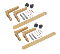 Hyuduo Adjustable Room Divider Screen Holder Partition Feet Stand with Wheels and 100kg Capacity for Portable Movable Room Dividers Screens (Gold)