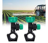 Hyuduo Agricultural Spray Nozzle, PP Fan Shaped Spraying Nozzle 2PCS with Adjustable Knob Switch, External Thread Connection, 25mm Steel Tube Clamp for Farm Vehicle Sprayer