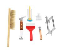 Hyuduo Beekeeping Equipment Kit 7-Piece Beekeeping Starter Set with Bee Brush, Uncapping Fork, Hive Tool, Smoker & More for Beginners and Home Gardeners