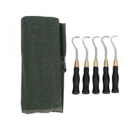 Hyuduo Bonsai Carving Tool Set Alloy Steel 5 Widths 185mm | Bonsai Scraper, Alloy Steel, Solid Wood Handle, Canvas Wrap, Bark Removal, Deadwood Shaping, Trunk Use
