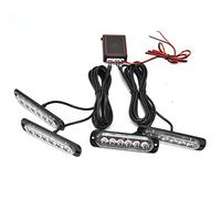 Hyuduo Car Strobe Light ABS LED Warning Lamp 4 Head 24 Beads Red Blue Flash Remote Control 12V 3 Modes for Car Truck SUV Van Motorcycle Emergency Use