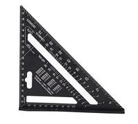Hyuduo Carpenter Square 7 Inch, Aluminium Alloy Speed Square for Woodworking, Triangle Ruler Measuring Tool with Clear Scale, Metric Markings for Accurate Layout and Angle Measurement
