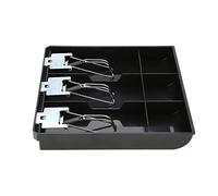 Hyuduo Cashier Box Replacement Cash Register Insert Tray ABS Organizer for Cash Drawer 9.7x9.7x1.4 Inch Black or White (Black)