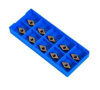 Hyuduo CNC Inserts 10pcs Carbide Tips Lathe Turning Tool DCMT070204 for Steel Stainless Steel Finishing with Plastic Box Metalwork Accessories