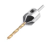 Hyuduo Countersink Drill Bit Set, Carbon Steel 5 Flute Boring Tool with Hex Key for Woodworking, 10pcs 3mm-10mm Chamfering Flute Drill Bits for Carpenter (Single 3.5mm + small wrench)