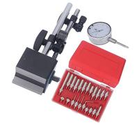 Hyuduo Dial Indicator with Magnetic Base Stainless Steel Dial Test Indicator 0 to 1in Fine Adjustment Strong Hold Accurate Alignment for Machinists Mechanics Inspectors