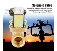 Hyuduo Electric Water Valve, Brass DC 12V Normally Close Solenoid Valve for Irrigation Systems, Adjustable Pressure Range 0.02-0.8MPa