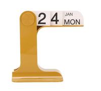 Hyuduo Flip Perpetual Calendar Modern Desktop Decoration with Glossy Finish for Office Living Room Bedroom Bookshelf Gift for Birthday Housewarming Xmas 17x9x16cm