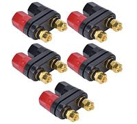 Hyuduo Gold Plated Copper Terminal Binding Post, Female Banana Jack Socket Couple Binding Posts for Speaker Amplifier Terminal, Easy to Install and Use, High Conductivity, Quick