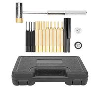 Hyuduo Gunsmith Punch Set, Professional Brass Stainless Steel Punches with Double Faced Hammer for Gunsmithing Maintenance Long Service Life Tool 17Pcs