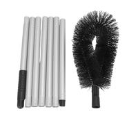 Hyuduo Gutter Cleaning Tool 7.5FT Long Reach Gutter Cleaner with Adjustable Aluminum Pole & Angled Brush Head for Removing Leaves Debris from Roof Gutters