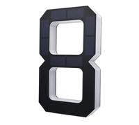 Hyuduo House Number Light 9 Inch Solar Powered Large for Outside Decoration Black Modern Illuminated for Front Door Porch Courtyard Number 8