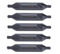 Hyuduo HSS Center Drill Bit, Mill Tooling Set, 5 Piece Countersink Lathe Bit, 4mm A Type, High Hardness and Sharpness, Practical, Strength and Durability, Allground Spiral Positioning,