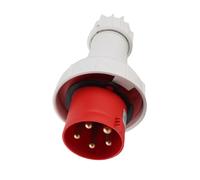 Hyuduo Industrial Socket 5PIN CEE Aviation Connector IP67 63A Red, Heavy Duty Outdoor Power Plug with PC and Brass for Workshop Shipyard Camping