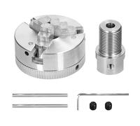 Hyuduo Lathe Chuck for Milling Machine, Self Centering 3 Jaws/4 Jaws Zinc Alloy Chuck with 3.17mm Shaft for Wood Turning and Industrial Parts Clamping (-5mm)