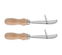 Hyuduo Leather Creaser, Pine Wood Handle Steel Adjustable Creaser, 2pcs Max 15mm for Leather Crimping and Marking, Working Tools for Craft Beginners